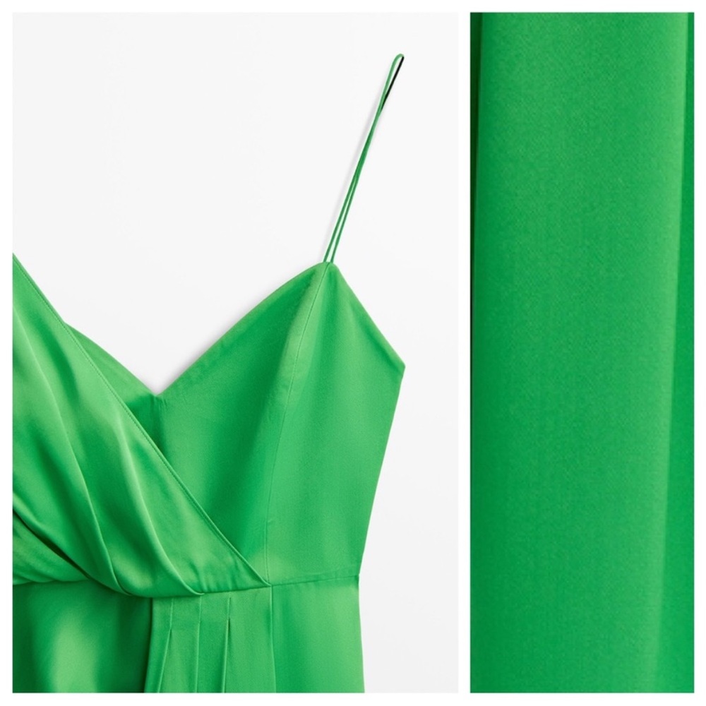 Green silk one should dress - Picture 2 of 9